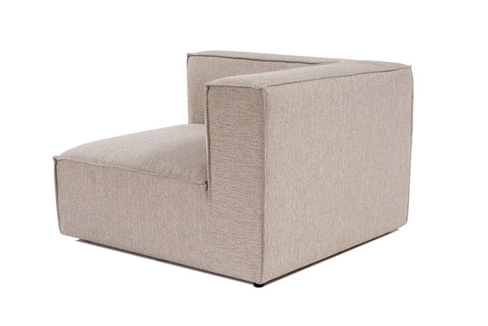 Atelier Del Sofa L1 Sofá 1 Plaza, Tela Lino, Beige Arena, Estructura Haya